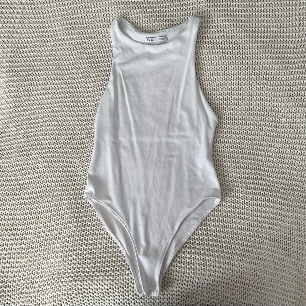 White Halter Bodysuit